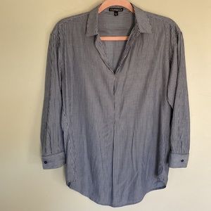 Express Blue & White Striped Top - XS